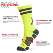 Hockey Woven Mid-Calf Socks - Player (Neon/Gray)
