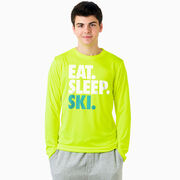 Skiing & Snowboarding Long Sleeve Performance Tee - Eat. Sleep. Ski.