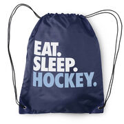 Hockey Drawstring Backpack Eat. Sleep. Hockey.