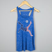 Soccer Flowy Racerback Tank Top - Girls Soccer Stars and Stripes Player