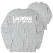 Lacrosse Tshirt Long Sleeve - All Day Every Day (Back Design)