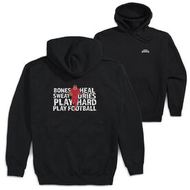 Football Hooded Sweatshirt - Bones Saying (Back Design)