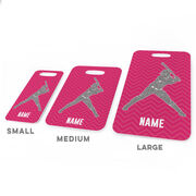 Softball Bag/Luggage Tag - Personalized Faux Glitter Chevron Pattern