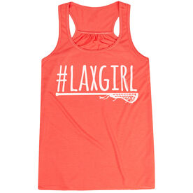 Girls Lacrosse Flowy Racerback Tank Top - #LAXGIRL