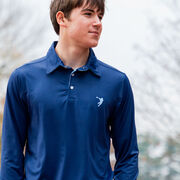 Guys Lacrosse Long Sleeve Polo Shirt - Lax Attack