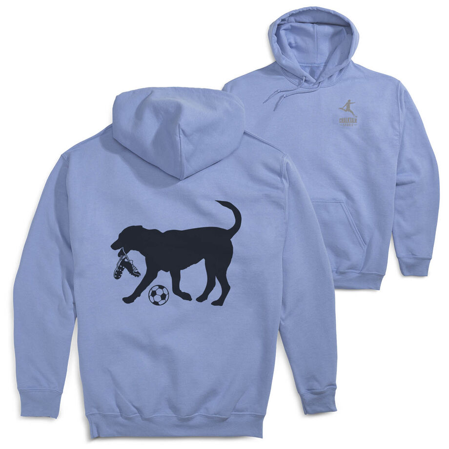 Soccer Hooded Sweatshirt - Sport The Soccer Dog (Back Design)