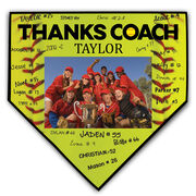 Softball Home Plate Plaque - Thank You Coach Photo Autograph