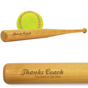Softball Mini Engraved Bat Thanks Coach (SIGN ME)