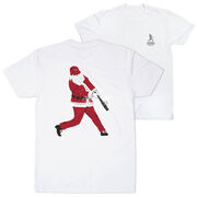 Baseball Short Sleeve T-Shirt - Home Run Santa (Back Design)
