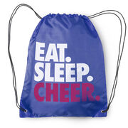 Cheerleading Drawstring Backpack Eat. Sleep. Cheer.