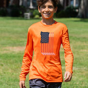 Hockey Long Sleeve Performance Tee - American Flag