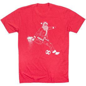 Soccer Short Sleeve T-Shirt - Santa Player [Youth Medium/Red] - SS