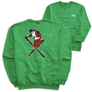 Skiing Crewneck Sweatshirt - Freestyle Santa (Back Design)
