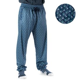 Guys Lacrosse Lounge Pants - Lacrosse Stick Herringbone (Green)