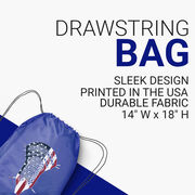 Guys Lacrosse Drawstring Backpack - Patriotic Stick