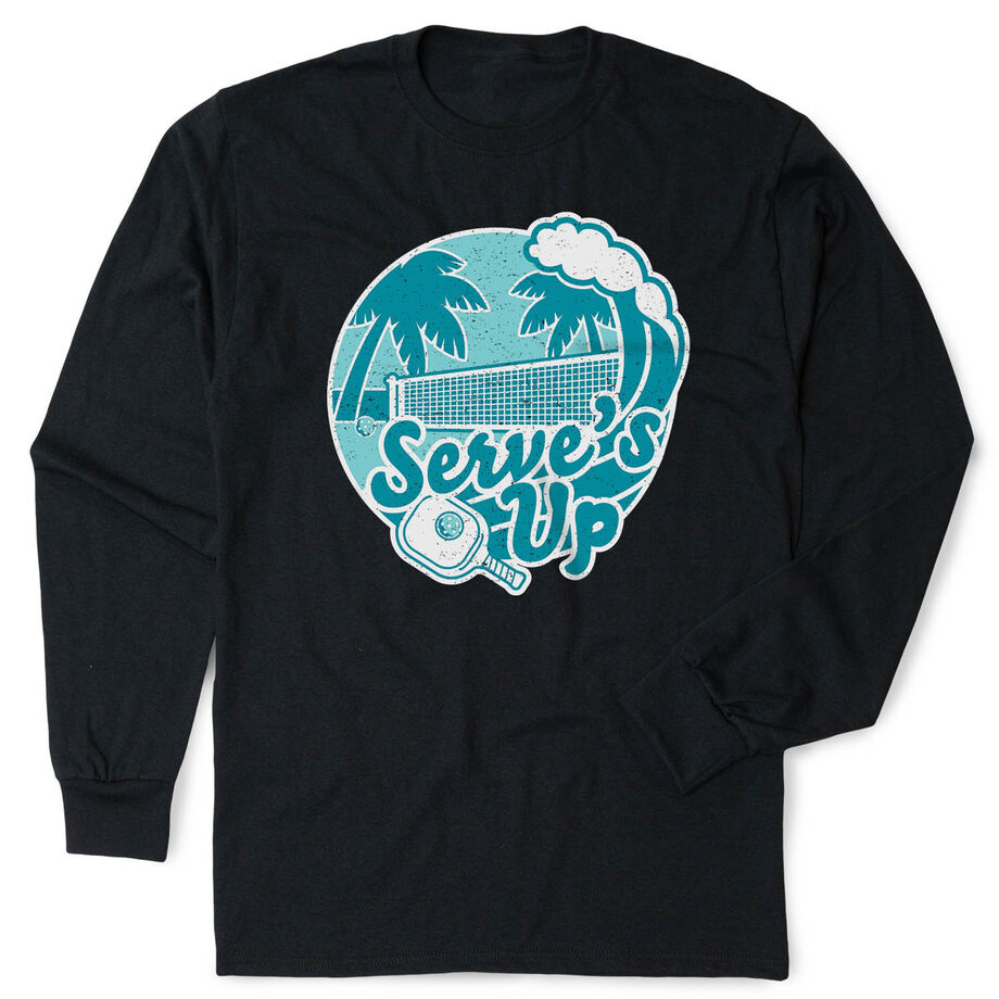 Pickleball Tshirt Long Sleeve - Serve's Up