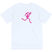 Girls Lacrosse Short Sleeve Performance Tee - Neon Lax Girl