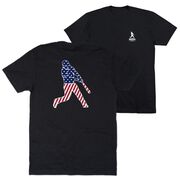 Baseball Short Sleeve T-Shirt - Baseball Stars and Stripes Player (Back Design)