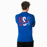 Soccer Tshirt Long Sleeve - USA Patriotic (Back Design)