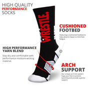 Wrestling Woven Mid-Calf Socks - Just Wrestle (Black)