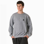 Hockey Crewneck Sweatshirt - Hockey Crossed Sticks (Back Design)