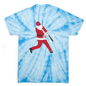 Baseball Short Sleeve T-Shirt - Baseball Santa Tie Dye