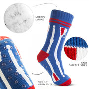 Crew Slipper Socks with Sherpa Lining