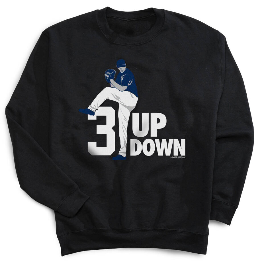 Baseball Crewneck Sweatshirt - 3 Up 3 Down - Personalization Image