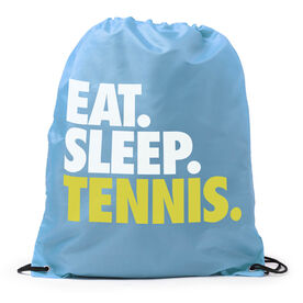 Tennis Drawstring Backpack Eat. Sleep. Tennis. [Light Blue] - SS