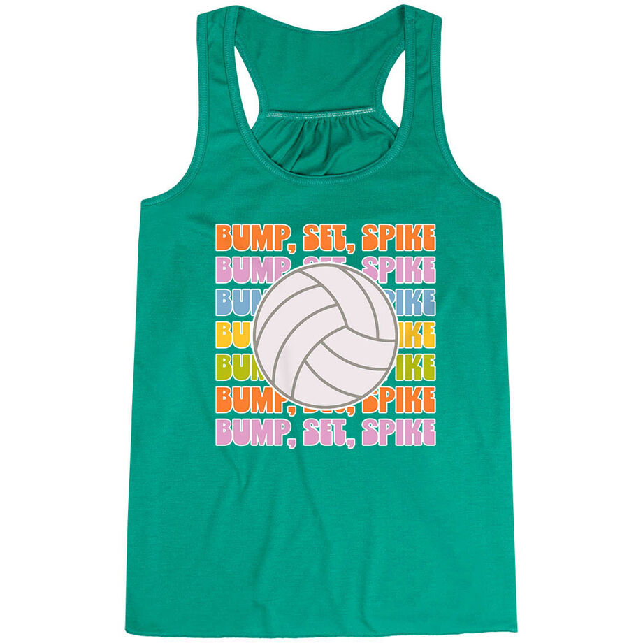 Volleyball Flowy Racerback Tank Top - Bump, Set, Spike