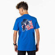 Guys Lacrosse Short Sleeve T-Shirt - Lacrosse Eagle (Back Design)
