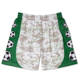 Green Digital Camo Soccer Shorts