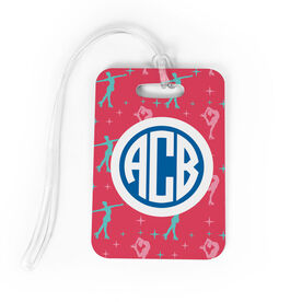 Figure Skating Bag/Luggage Tag - Personalized Figure Skating Pattern Monogram