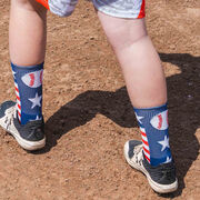 Baseball Woven Mid-Calf Socks - Patriotic