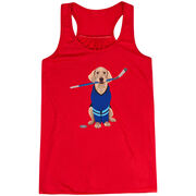 Hockey Flowy Racerback Tank Top - Puck The Hockey Dog