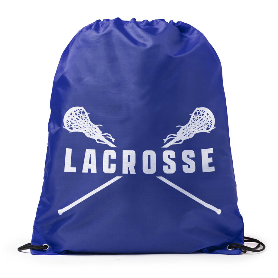 Girls Lacrosse Drawstring Backpack - Lacrosse Crossed Girls Sticks