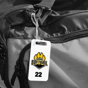 Softball Bag/Luggage Tag - Custom Softball Logo with Team Number