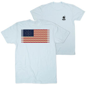 Hockey Short Sleeve T-Shirt - Hockey Laces Flag (Back Design)