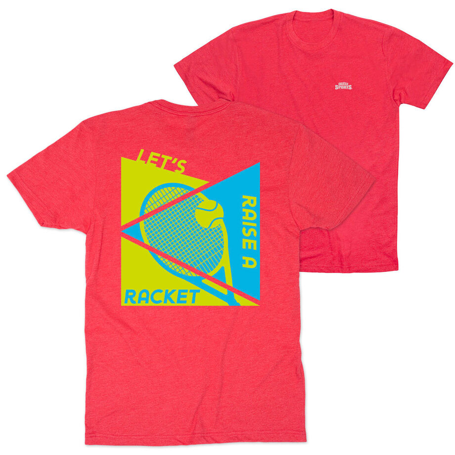 Tennis Short Sleeve T-Shirt - Let's Raise A Racket (Back Design)