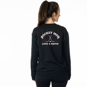 Hockey Crewneck Sweatshirt - Loud and Proud Hockey Mom (Back Design)