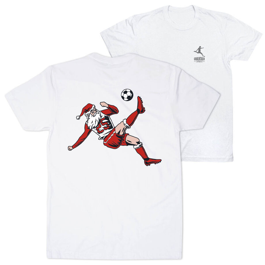 Soccer Short Sleeve T-Shirt - Soccer Santa (Back Design)