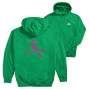 Field Hockey Hooded Sweatshirt - Neon Field Hockey Girl (Back Design)