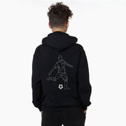 Soccer Hooded Sweatshirt - Soccer Guy Player Sketch (Back Design)