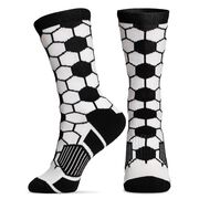 Soccer Woven Mid-Calf Socks - Soccer Ball Pattern