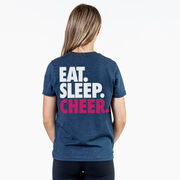 Cheerleading Short Sleeve T-Shirt - Eat Sleep Cheer (Back Design)