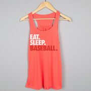 Baseball Flowy Racerback Tank Top - Eat Sleep Baseball (Bold Text)