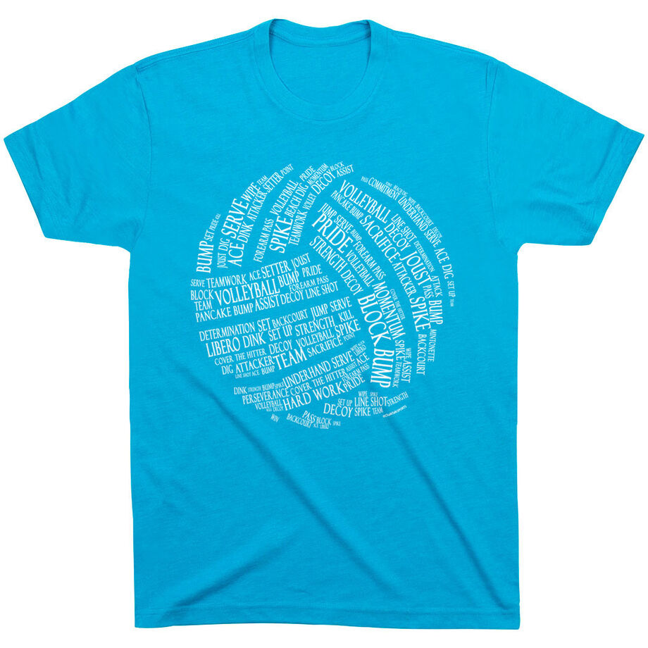 Volleyball T-Shirt Short Sleeve Volleyball Words
