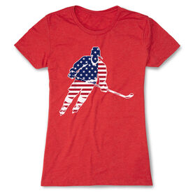 Hockey Women's Everyday Tee - Hockey Stars and Stripes Player