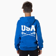 Guys Lacrosse Hooded Sweatshirt - USA(Back Design)