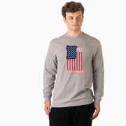 Hockey Tshirt Long Sleeve - American Flag